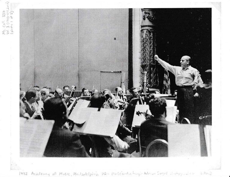 1942 Academy of Music. Eugene Ormandy, conducting