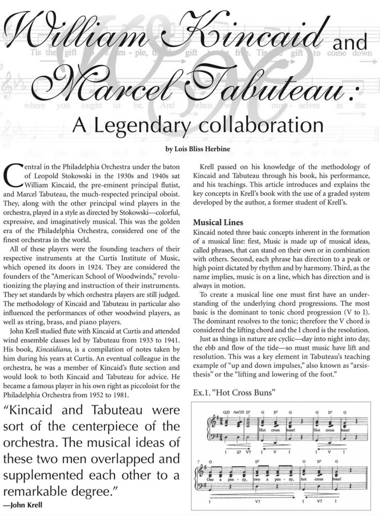William Kincaid and Marcel Tabuteau: A Legendary Collaboration