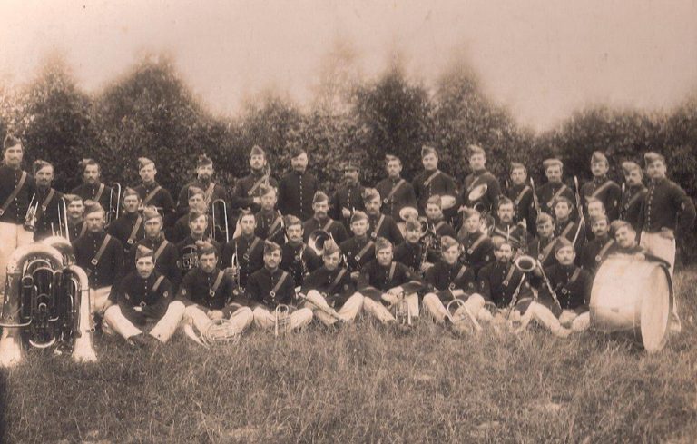 45th Regimental Band: Tabuteau back row; sixth from left