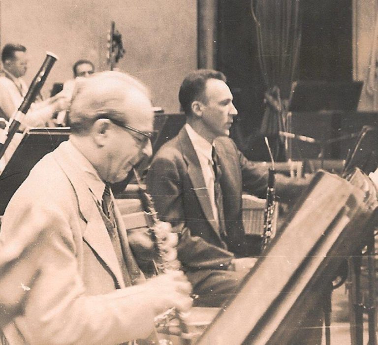 Marcel Tabuteau with John Minsker during a rehearsal