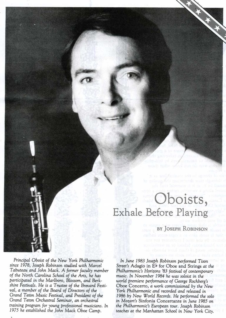 Oboists, Exhale Before Playing