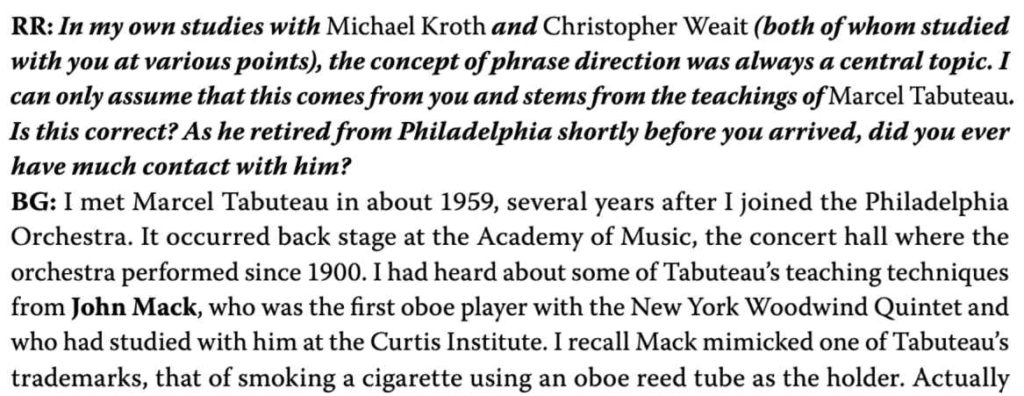 Brief Mentions 2011-2015 - Marcel Tabuteau [Oboe] First-Hand