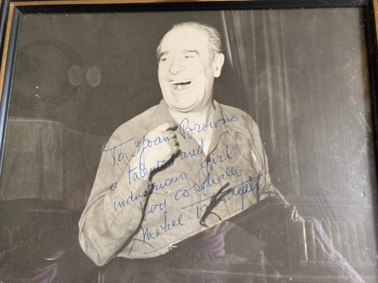 Photo autographed for Joan Browne