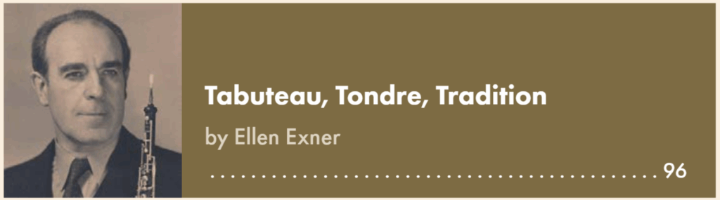 Exner_ Tabuteau, Tondre, Tradition