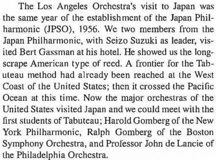 History of the American Method of Oboe Playing in Japan and Oboe Player Situations
