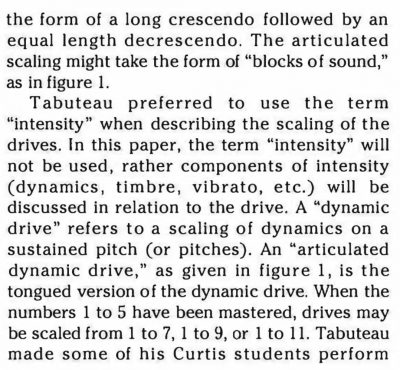 Terry Ewell. The Journal of the International Double Reed Society (1992): pp. 27-30. https://www.idrs.org/publications/179-the-journal-of-the-idrs-1992/#page=29. Tabuteau referenced in paragraphs 1-4, 12, endnote No. 4.