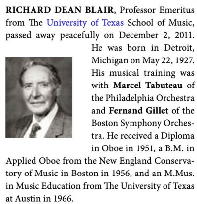 Obituary: Richard Dean Blair