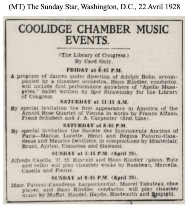Coolidge Chamber Music Events