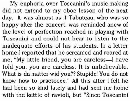 My Dinner with Toscanini