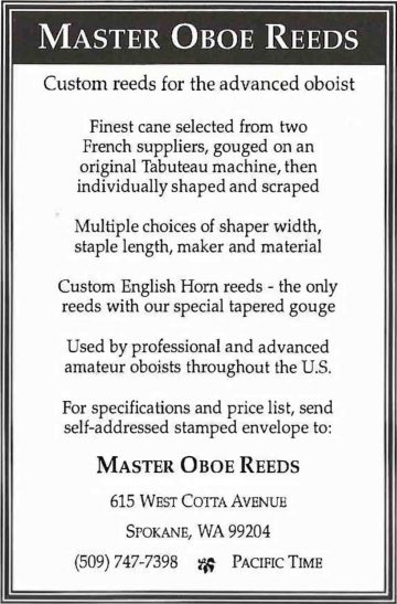 Master Oboe Reeds