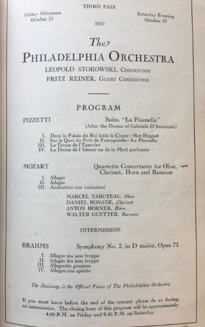 Mozart Sinfonia Oct 1927