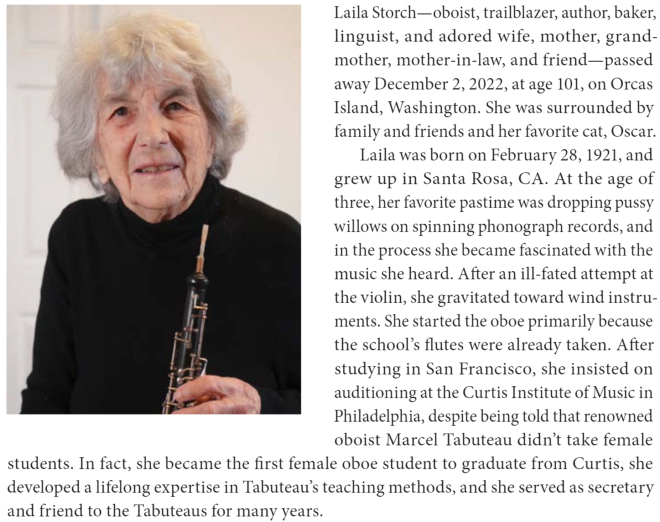 Obituary Laila Storch