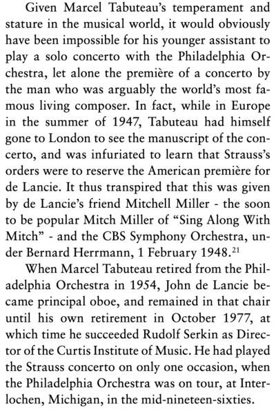 History, Memory and the Oboe Concerto by Richard Strauss