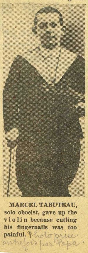 Young Tabuteau with violin