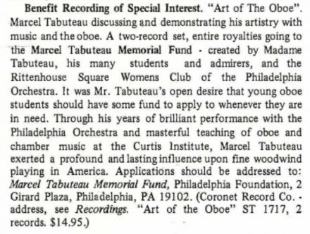 Benefit Recording of Special Interest